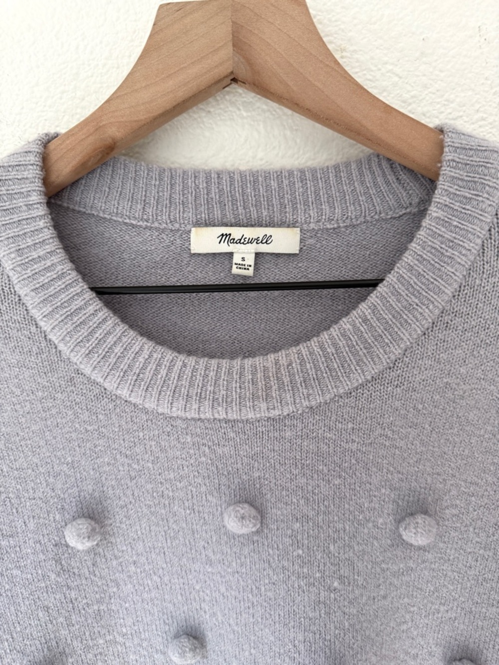 Madewell Brockton Wool-blend Bobble Sweater in lilac - Small - Picture 4 of 9